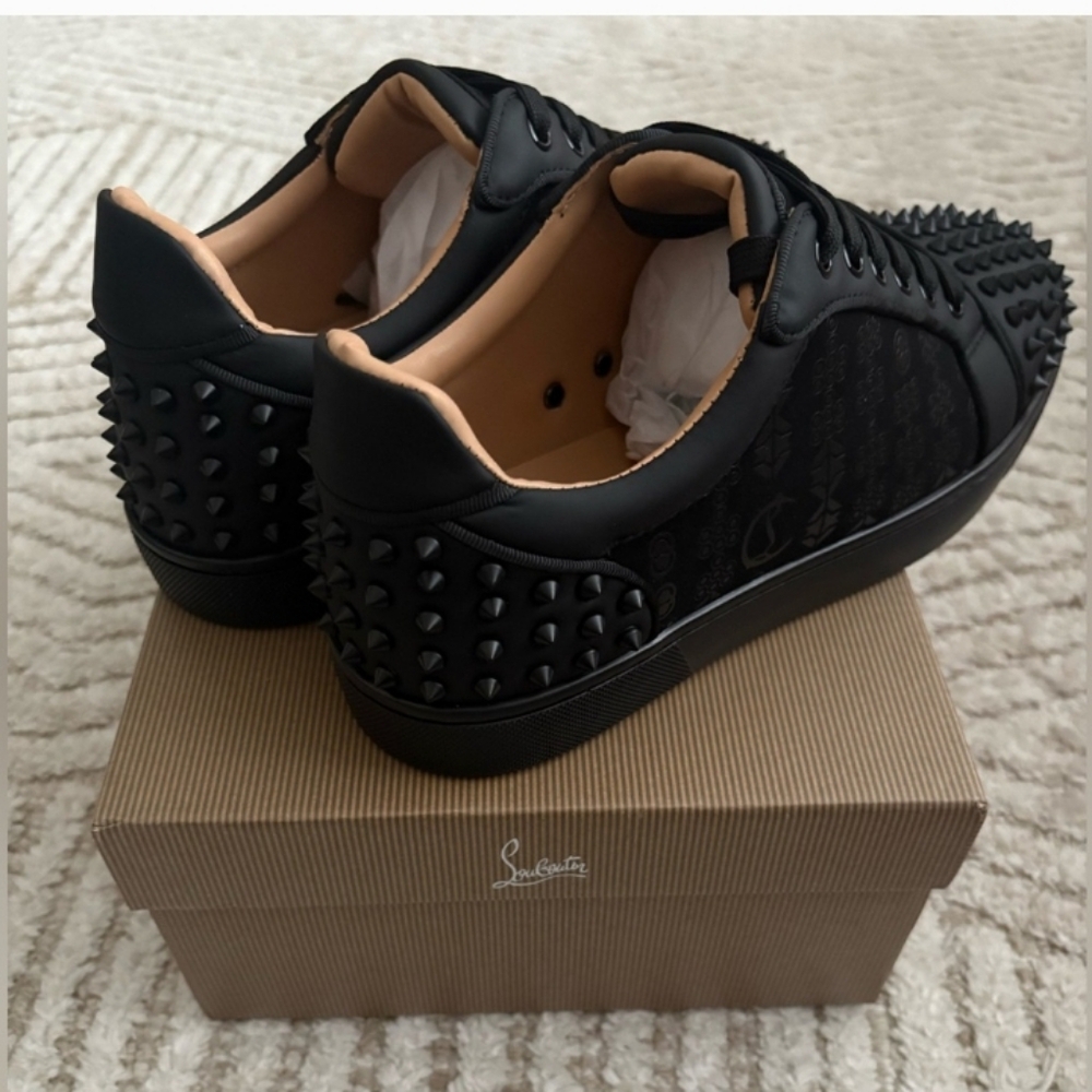 Christian Louboutin Black Spiked Sneakers